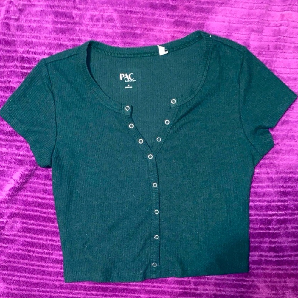 Teal Pac Cares Baby Waffle Snap T-Shirt